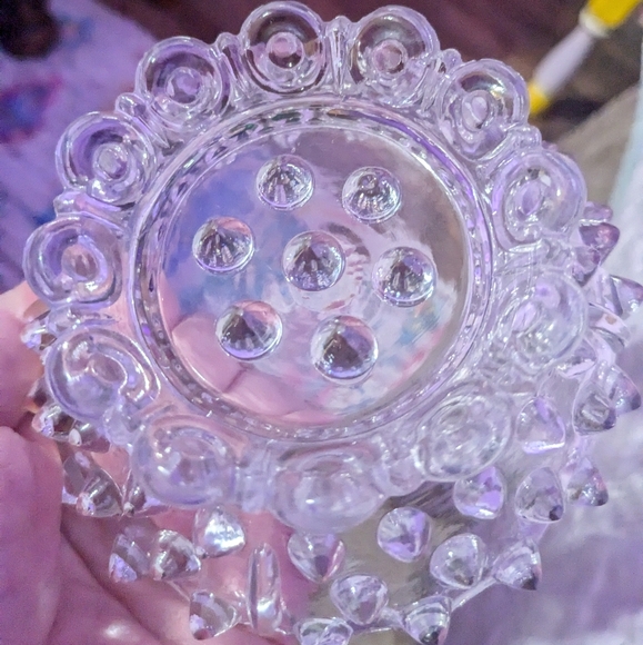 Vintage American Canton Glass Early American Pressed Glass Dewdrop Hobnail bowls - Picture 8 of 14